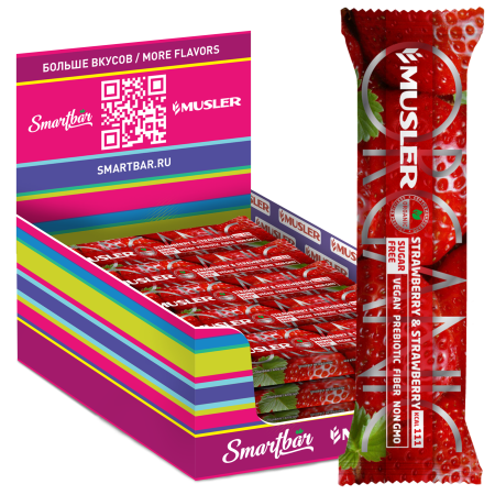 Батончик мюсли MUSLER ORGANIC "Клубника", 25 шт. х 35 г